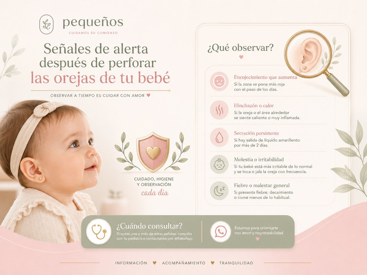Portada ilustrada sobre señales de alerta después de la perforación